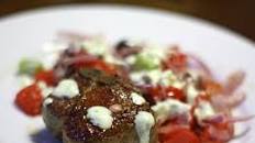 Lamb Loin Chops with Greek Salad and Yogurt-Lemon Sauce Recipe Thumbnail