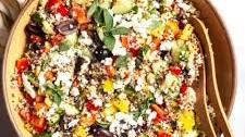 Mediterranean Quinoa Salad with Peppers, Cucumbers, Olives and Feta Thumbnail