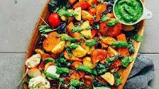 Roasted Vegetable Salad with Magic Green Sauce Thumbnail