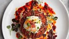 Sweet potato cakes with poached eggs Thumbnail