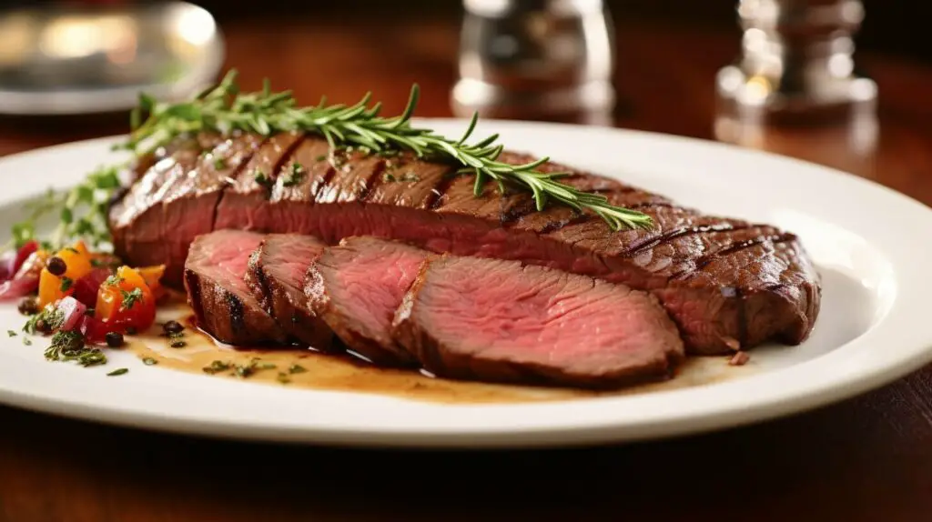 Tender London Broil on a plate