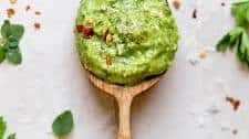 10-minute avocado chimichurri sauce