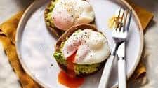 Avocado and poached egg muffins