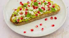 Avocado Toast with Feta and Pomegranate Seeds