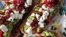 Avocado Toast with Pomegranate and Feta