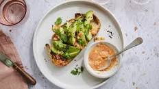 Avocado Toast with Spicy Alaska Pollock Roe and Preserved Lemon Aioli