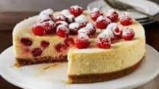 Baked raspberry & lemon cheesecake