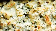 Baked Spanakopita Pasta With Greens and Feta