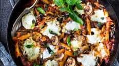 Baked Ziti with Mushrooms and Spinach Recipe