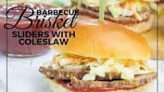 Barbecue Brisket Sliders with Coleslaw