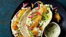 Beer-battered fish tacos