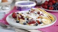 Berry Banana Crepes with Vanilla Mascarpone Cream