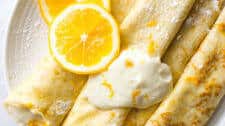 Blender Crepes with Greek Yogurt Lemon Filling