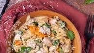 Boursin Orzo Bake with Chicken and Veggies