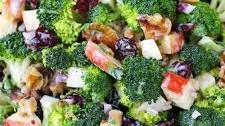 Broccoli Salad with Apples, Walnuts, and Cranberries