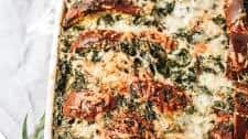 Challah Bread Pudding Herby Creamed Spinach and Gruyere