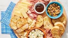 Charcuterie Board with Prosciutto, Baguette & Assorted Cheeses