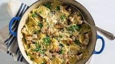 Cheese Ravioli with Chicken and Pesto