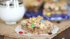 Chewy Chunky Monster Cookie Bars