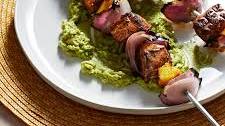 Chili-Lime Pork and Mango Skewers With Avocado Mash