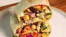 Chopped Greek Salad Wraps with Chickpeas