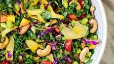 Chopped Thai Kale Salad with Peanut Ginger Dressing