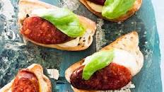 Chorizo, white bean and basil bruschetta