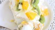 Coconut Pavlova with Mango-Kiwi Compote