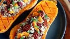 Cranberry Quinoa Stuffed Roasted Butternut Squash