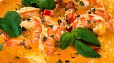 Creamy Garlic and Tomato Shrimp and Fontina Grits