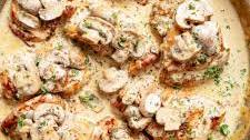 Creamy Garlic Mushroom Chicken Thighs