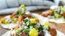 Crispy BBQ Chicken Tacos with Pineapple Salsa