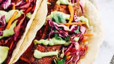 Crispy Blackened Tofu Tacos with Avocado Crema