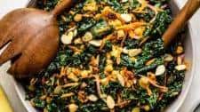 Curry Kale Salad with Chickpeas & Almonds