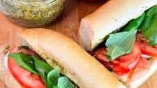 Easy Baguette Caprese Sandwich with Pesto