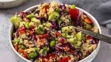 Easy Edamame Quinoa Salad with Sesame Ginger Dressing