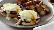 Eggs Benedict with Capicollo, goat cheese and spinach