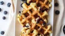 Fluffy Belgian Blueberry Waffles From Scratch