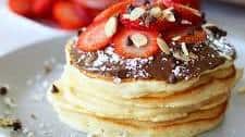 Fluffy Strawberry And Nutella Pancakes