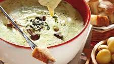 Fondue au pesto et aux cèpes