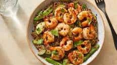 Garlic-Lemon Shrimp & Quinoa with Snap Peas & Zucchini