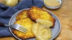 German potato pancakes with apple sauce