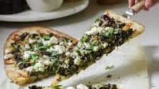 Greek Pizza (or flatbread) with Spanakopita Topping