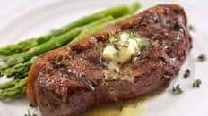 Grilled New York Steak with Garlic Butter