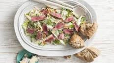 Grilled Skirt Steak over Creamy Blue Cheese Slaw