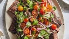 Grilled Skirt Steak with Tomato Salad