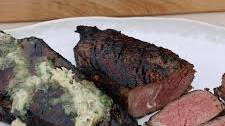 Grilled Strip Steak with Anchovy Garlic Butter