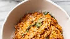 Ground Beef Orzo with Tomato Cream Sauce