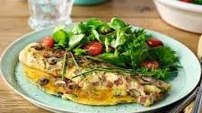 Ham and mushroom omelette