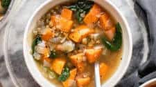 Hearty Sweet Potato & Lentil Soup